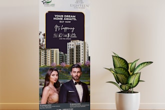 design standee, modern roll up, pull up or pop up banner