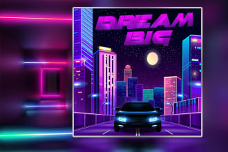 design neon single cover art or album cover art