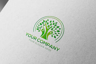 do tree care,grass trimming, lawn care, landscape logo