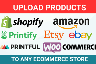 do product upload to shopify woocommerce store product data entry professionally