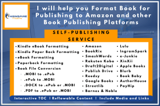 format book for publishing to amazon and other platforms