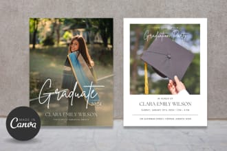 design modern graduation party invitation, announcement card