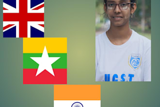 translate from myanmar or burmese to english and hindi