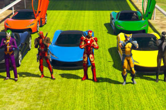 create gta v super hero fight and racing videos