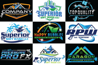 do modern pressure washing cleaning and power washing logo