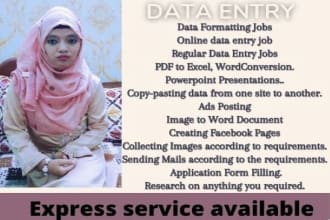 do data entry, data collection, research, and admin support