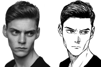 sketch your photo with jujutsu kaisen manga style