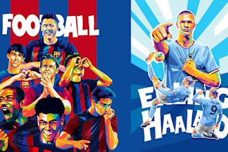 draw wpap pop art sport potrait