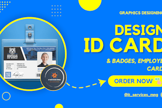 design id cards and badges within 12hrs