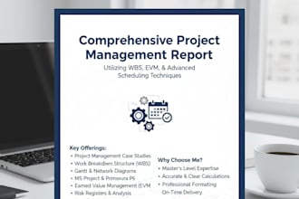 prepare project management work with wbs, evm