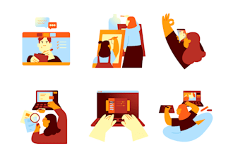 create modern web and app illustrations for your business