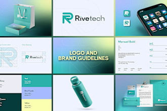 design logo with corporate brand identity guidelines and brand book