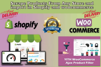 do scrape products and upload in shopify or woocommerce