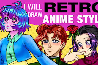 draw you in any retro aesthetic 90s anime style