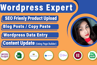 woocommerce products upload and wordpress data entry