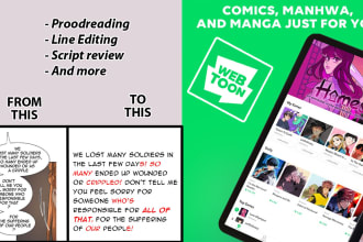 proofread and edit your webtoon, webcomic or manga script