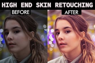 do high end retouching skin, face beauty and photoshop edit