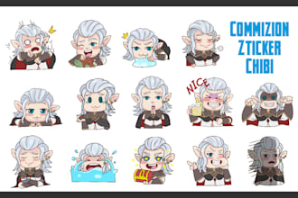 make sticker chatting or emoticon 8pcs in 5 dollar
