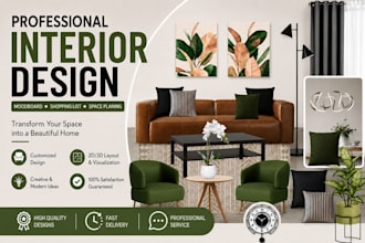 create an interior design mood board and shopping list