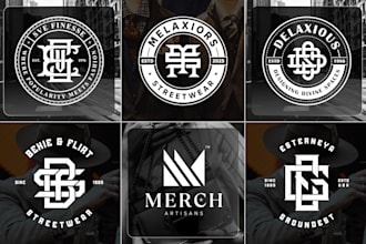 do minimalist initial letters monogram and urban clothing brand logo