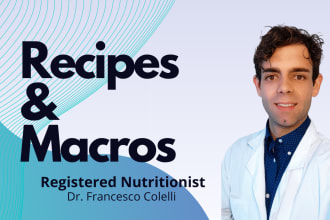 develop nutrition facts for recipes with macros analysis