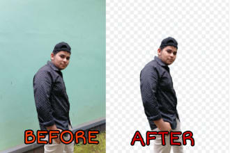 do 50 photo background remove,white,change,clipping path,image resize and crop