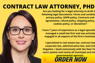 be your lawyer for legal agreements, contract, terms and conditions, mou or nda