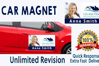 design amazing, clear and impressive car door, van and truck door magnet