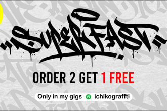 design awesome logo on graffiti tags style