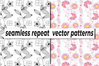 design seamless repeat flat fabric vector patterns