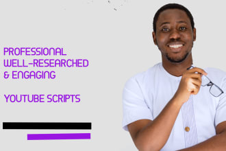 research and write scripts for your youtube channel