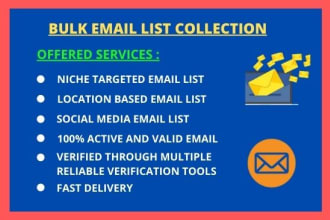 do email extraction and collect bulk email list for your email marketing
