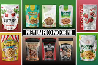 design professional food and pet food stand up pouch packaging