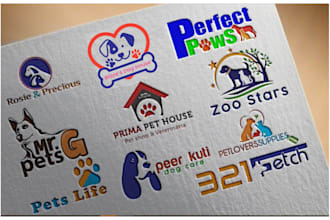 do logo for pet,dog, cat or animal and veterinary clinic
