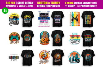 do custom graphic t shirt design for pod business