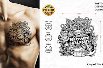 design unique and detailed custom tattoo artwork in vector style