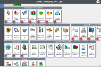 develop software of accounting, inventory, yarn, fabric, suits, distribution etc