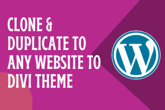clone and duplicate your website using divi theme