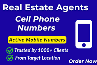provide cell phone numbers of real estate agents and realtors