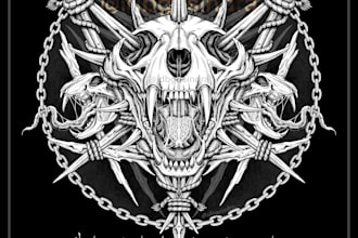 create dark art illustrations for tshirts posters and merch