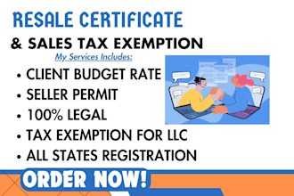 create resale certificate and sale tax license number