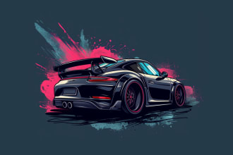 draw vector cartoon car illustration for your t shirt