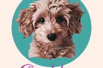 create pet portrait in my custom brush style