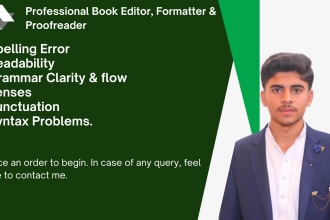 do proofreading, editing, and book formatting of novels, books, documents