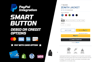 add paypal credit debit option with smart button on shopify wordpress