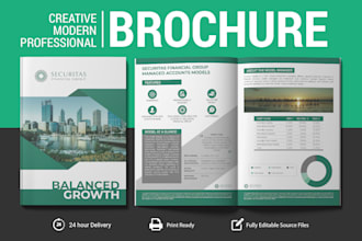 design professional creative trifold, bifold brochure