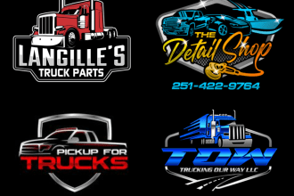 do modern truck detailing and automobile wash logo