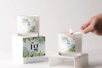 do candle label design, packaging design, cbd label