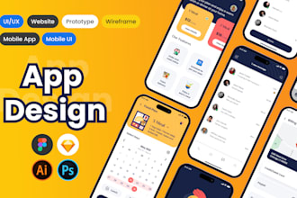 do mobile app ui ux design, website ui ux design and wireframe