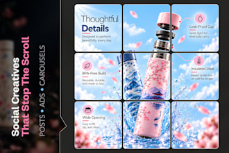 design instagram, facebook posts and ad creatives